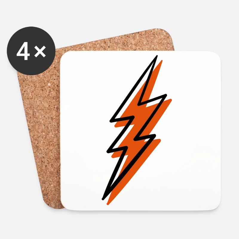 Spiral Fire Lightning - Coasters (set of 4) - white