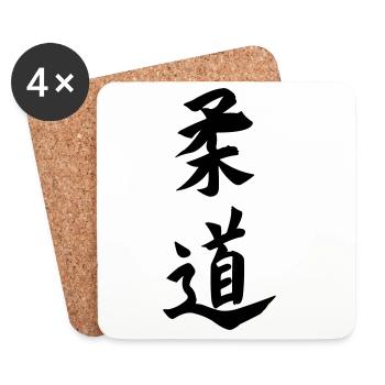 Judo Kanji Emblem - Untersetzer (4er-Set) - Weiß - Vorne