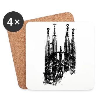 Barcelona Sagrada Familia Spanien I Love Barcelona - Untersetzer (4er-Set) - Weiß - Vorne