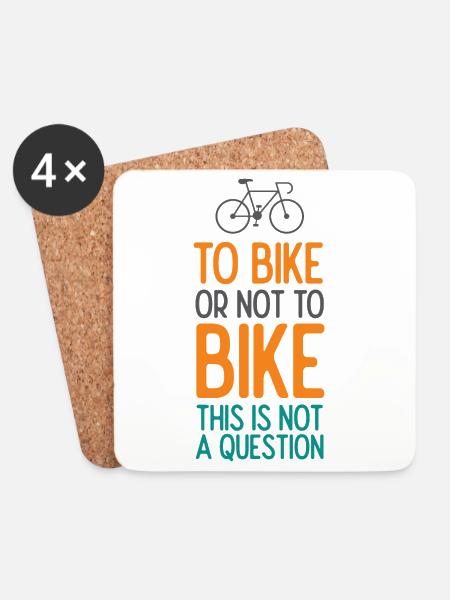 Mit dem Fahrrad oder nicht mit dem Fahrrad. Das ist keine Frage - Untersetzer (4er-Set) - Weiß