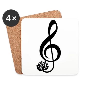 Black soil key in bloom - Coasters (set of 4) - white - Front