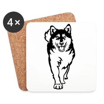 Malamute d’Alaska - Dessous de verre (lot de 4) - blanc - Devant