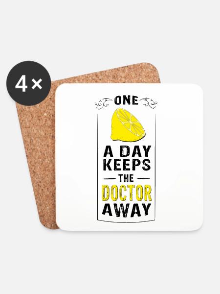 ONE CITRONE a day keeps the doctor away - Untersetzer (4er-Set) - Weiß