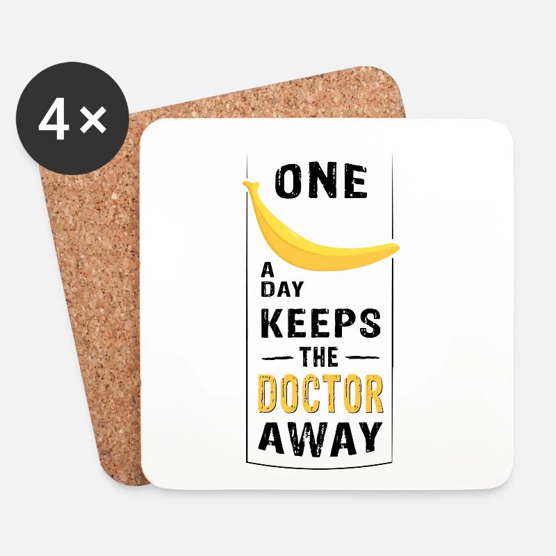 ONE BANANA a day keeps the doctor away - Untersetzer (4er-Set) - Weiß
