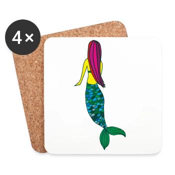 mermaid - Coasters (set of 4) - white - Front