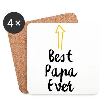 Best Papa Ever - Cadeau papa fête des pères - Dessous de verre (lot de 4) - blanc - Devant