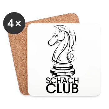 schach pferd club verein Illustration Symbol icon - Untersetzer (4er-Set) - Weiß - Vorne