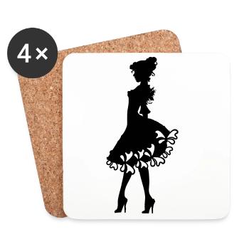 on black - Coasters (set of 4) - white - Front