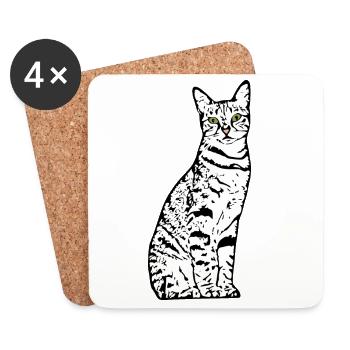 White Cat Cat White Cats Gift - Coasters (set of 4) - white - Front