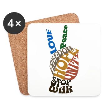 Vibrating Message Freedom Design - Coasters (set of 4) - white - Front