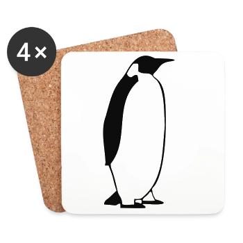 Pingouin2 - Dessous de verre (lot de 4) - blanc - Devant