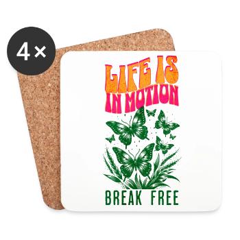 Life is in Motion Break Free - Coasters (set of 4) - white - Front