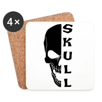 The Black Skull - Coasters (set of 4) - white - Front