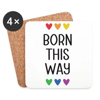 LGBT Pride Month - Born This Way - Coasters (set of 4) - white - Front