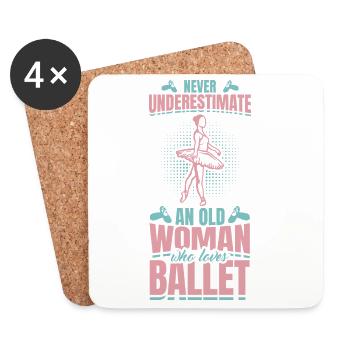 Never Underestimate An Old Ballet Dancer - Untersetzer (4er-Set) - Weiß - Vorne