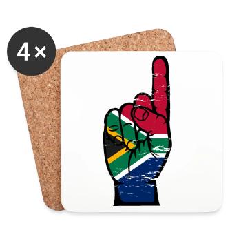 Drapeau de l’Afrique du Sud numéro 1 utilisé - Dessous de verre (lot de 4) - blanc - Devant