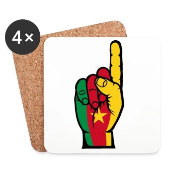 Cameroon Flag Number 1 - Coasters (set of 4) - white - Front