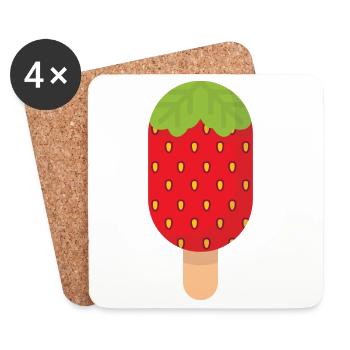 Strawberry - Coasters (set of 4) - white - Front