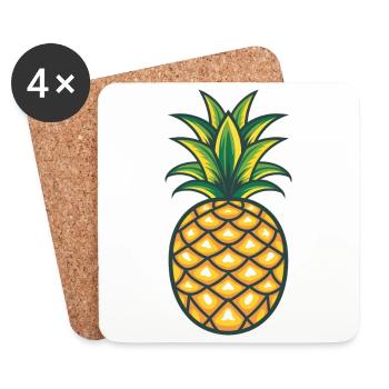 Ananas - Dessous de verre (lot de 4) - blanc - Devant