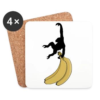 Un singe veut de la banane - Dessous de verre (lot de 4) - blanc - Devant
