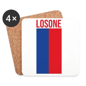 Minimalist Losone Flag Design - Coasters (set of 4) - white - Front