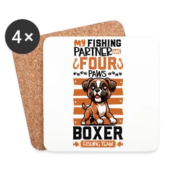 Fishing and Boykin Spaniel - Coasters (set of 4) - white - Front
