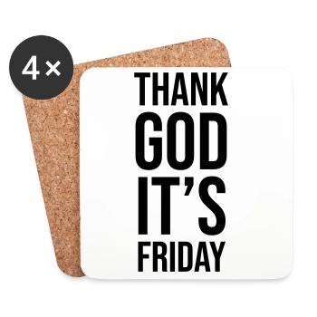 Thank God Its Friday - Coasters (set of 4) - white - Front