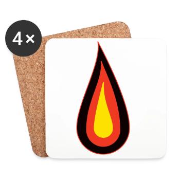 Germany Flame - Black Red Gold Design - Coasters (set of 4) - white - Front