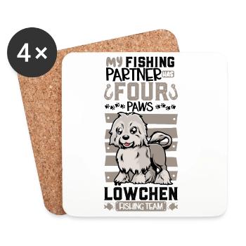 Fishing and Lions - Coasters (set of 4) - white - Front