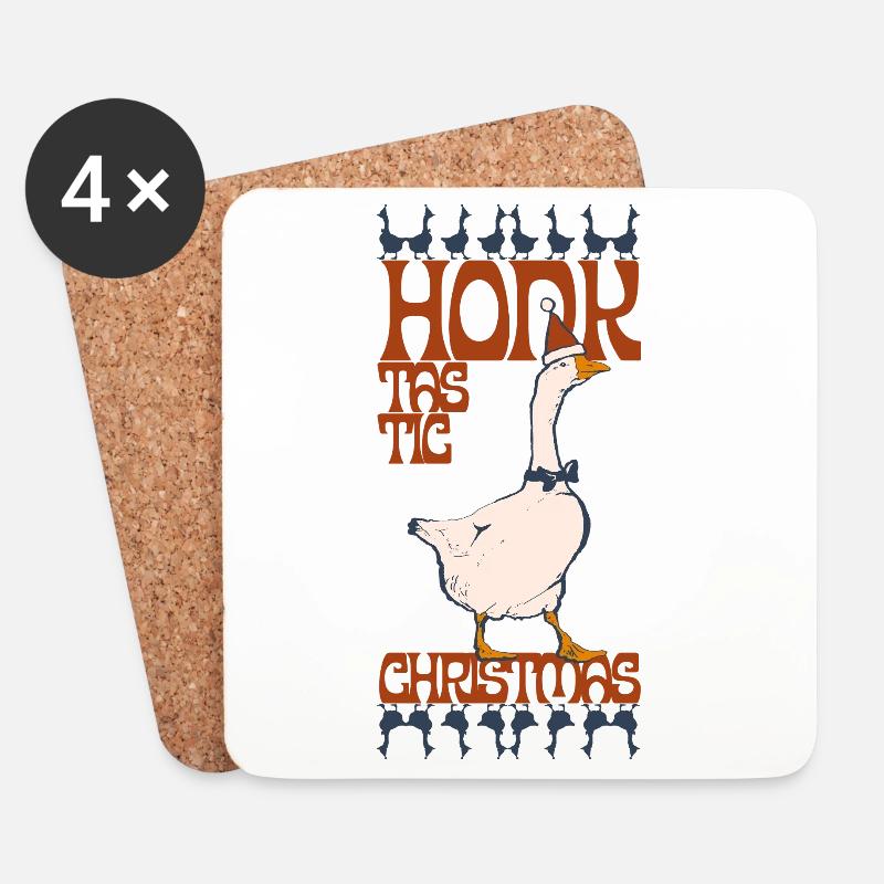 NOËL HONKTASTIC - Dessous de verre (lot de 4) - blanc