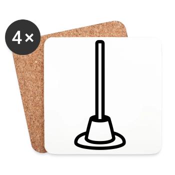 suction cup - Coasters (set of 4) - white - Front