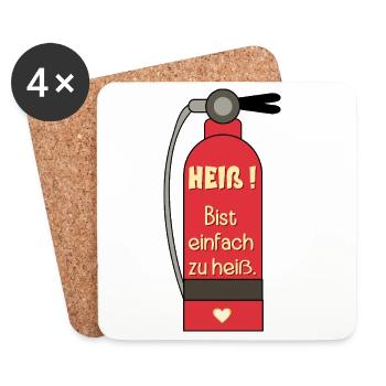 Valentine's Day Fire Extinguisher - Coasters (set of 4) - white - Front