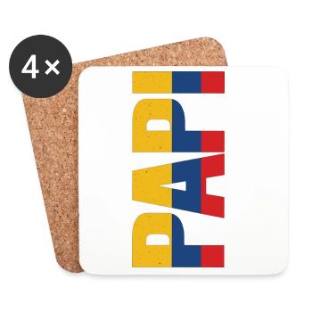 PAPI Kolumbien – Latin Dad Style im Retro Look - Untersetzer (4er-Set) - Weiß - Vorne
