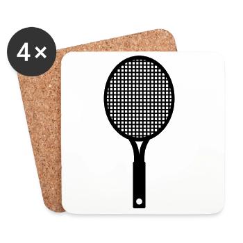 Raquette de tennis - Dessous de verre (lot de 4) - blanc - Devant