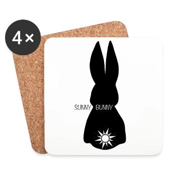 Sunny Bunny Bunny with Sun - Coasters (set of 4) - white - Front