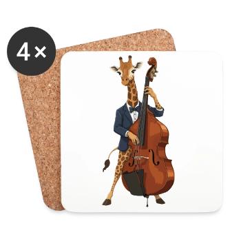 Girafe Jazz - Dessous de verre (lot de 4) - blanc - Devant