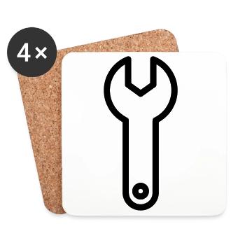Clé bricolage - Dessous de verre (lot de 4) - blanc - Devant