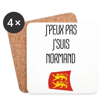 I can't I'm Norman - Normandy - Coasters (set of 4) - white - Front