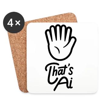 "That's AI" Hand with 6 Fingers Emblem - Untersetzer (4er-Set) - Weiß - Vorne
