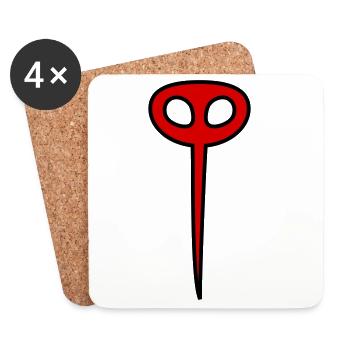 Mosquito in red - Coasters (set of 4) - white - Front