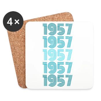 Geschenk für Jahrgang 1957 - Untersetzer (4er-Set) - Weiß - Vorne