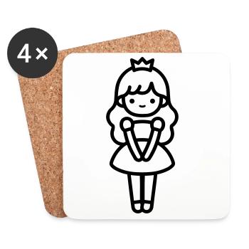 princess - Coasters (set of 4) - white - Front