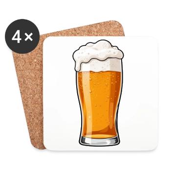 Beer Bieglas Gift Father Father's Day - Coasters (set of 4) - white - Front