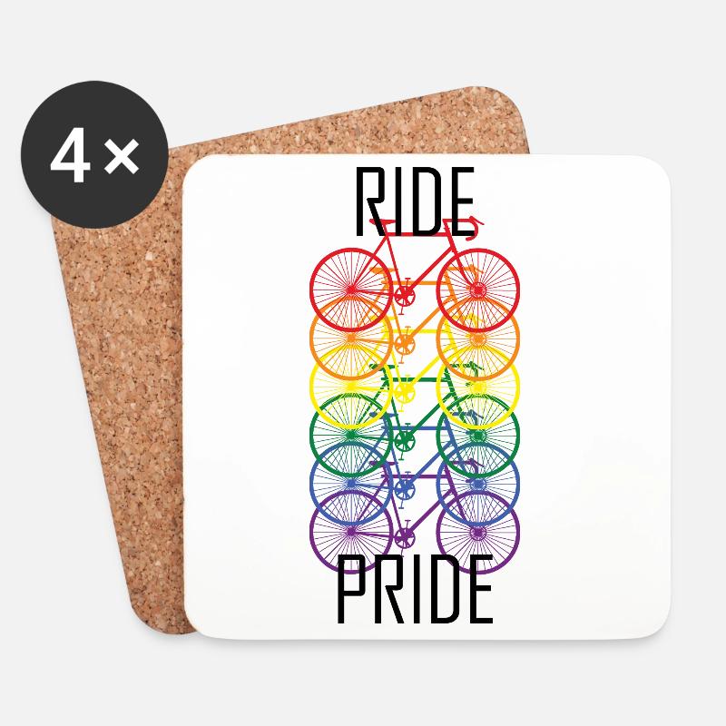 PRIDE Fahrrad Design - Untersetzer (4er-Set) - Weiß