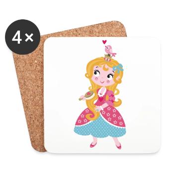 Süße Prinzessin  - Untersetzer (4er-Set) - Weiß - Vorne