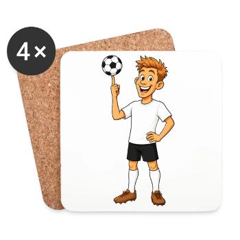 Footballer is happy - Coasters (set of 4) - white - Front