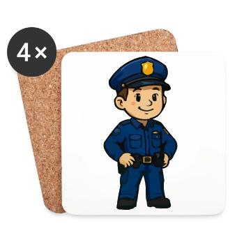 Cartoon Police - Coasters (set of 4) - white - Front