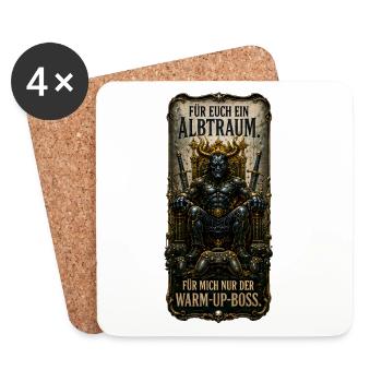 Für euch ein Albtraum. Für mich nur das Aufwärmpro - Untersetzer (4er-Set) - Weiß - Vorne