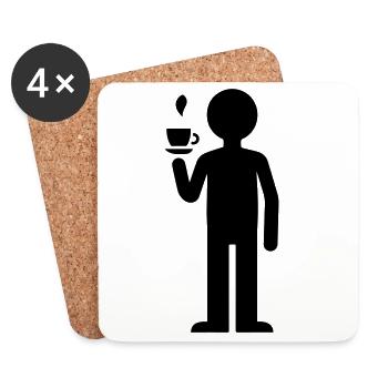 Drink coffee - Coasters (set of 4) - white - Front