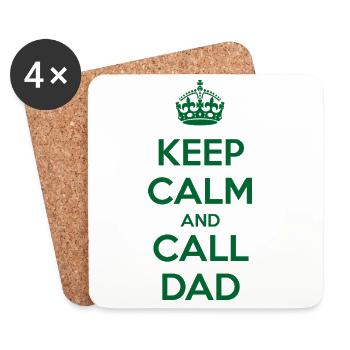 Reste calme et appelle papa - Dessous de verre (lot de 4) - blanc - Devant